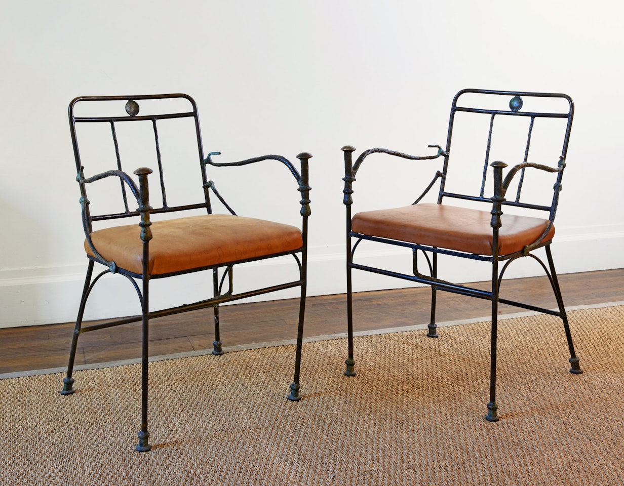 Pair of "Pommeaux de Canne" Armchairs by Diego Giacometti