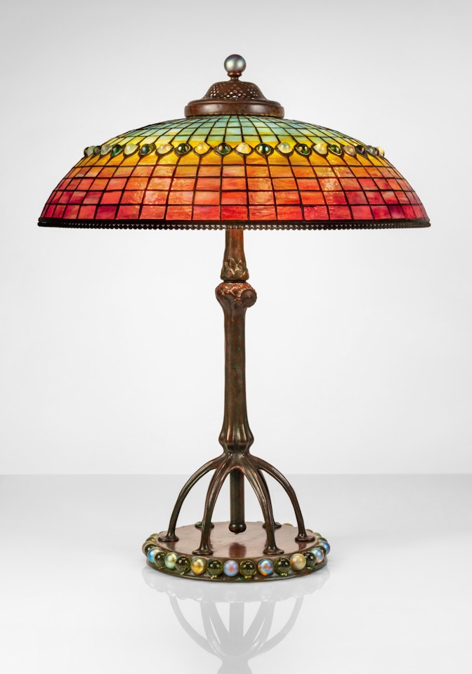 “Jeweled Geometric” Table Lamp by Tiffany Studios
