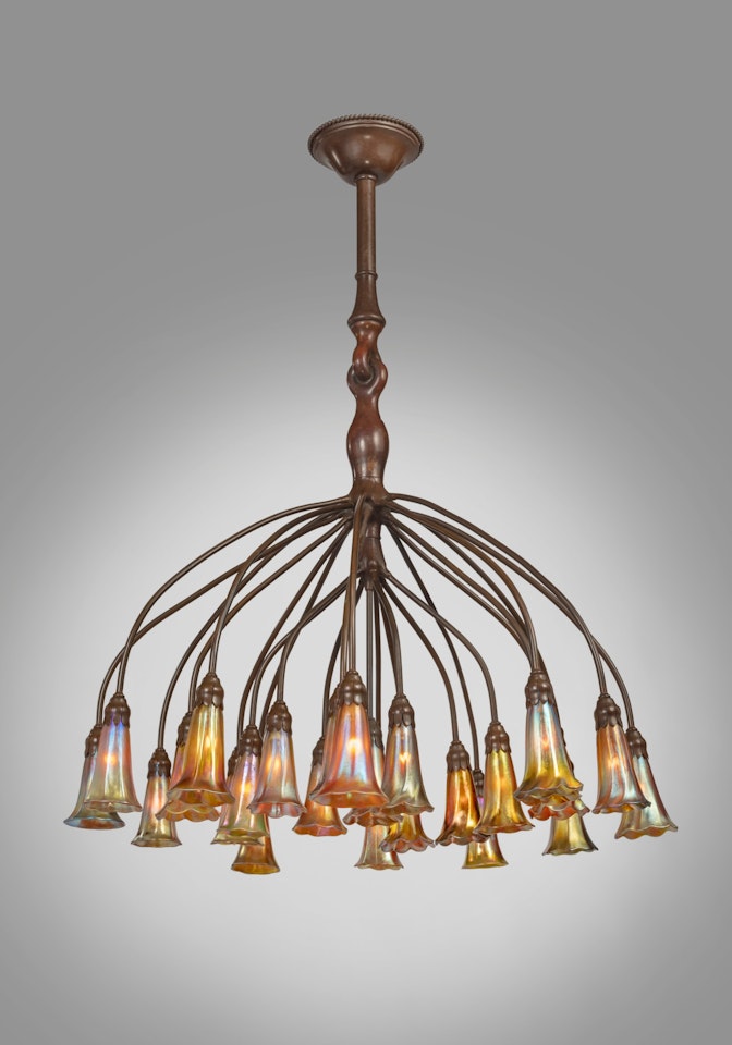 Twenty-Five Light "Lily" Chandelier by Tiffany Studios