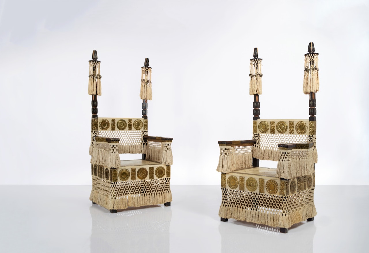 Pair of Throne Chairs by Carlo Bugatti