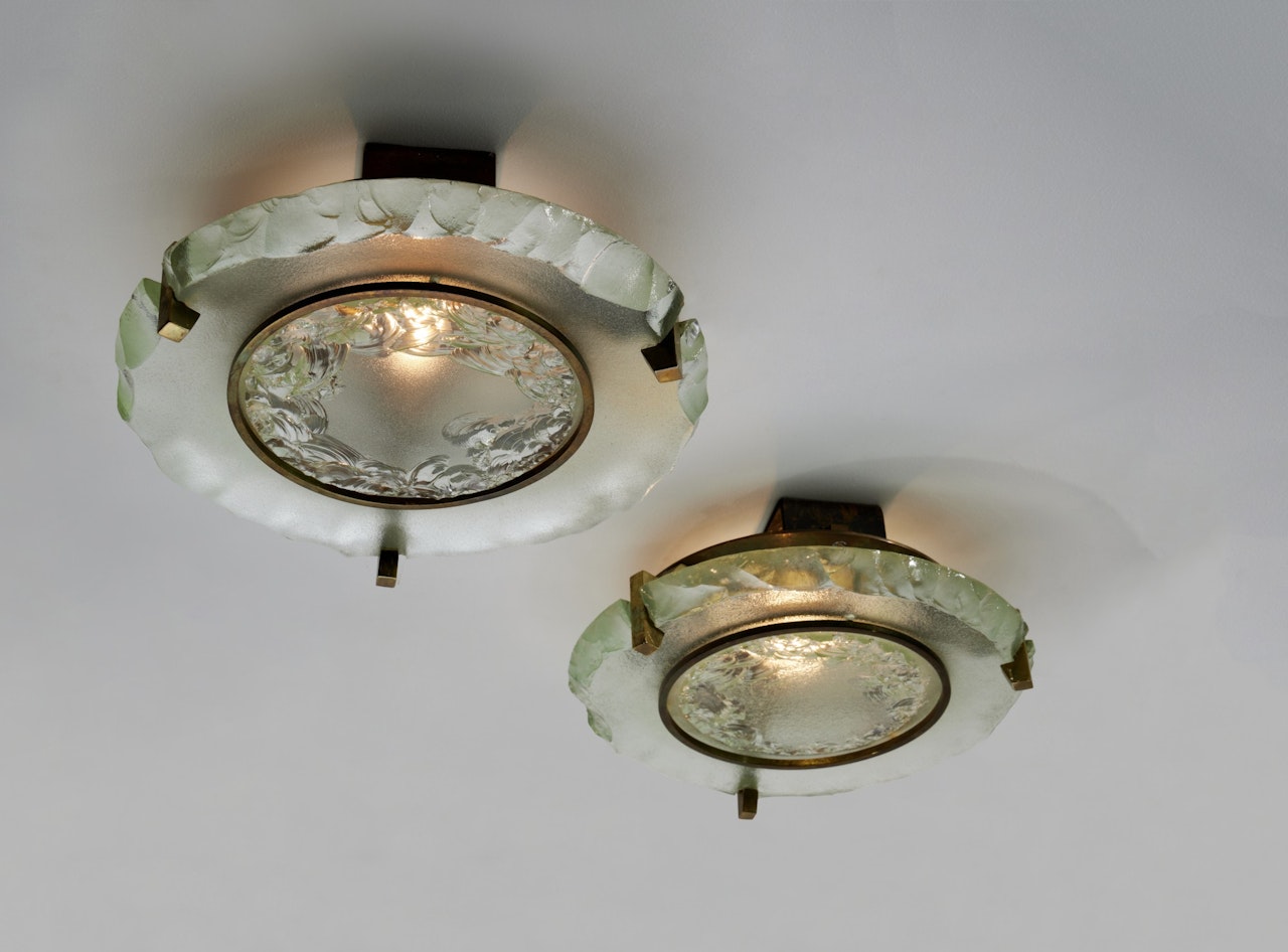 Pair of Ceiling Lights; model no. 10.004 by Max Ingrand