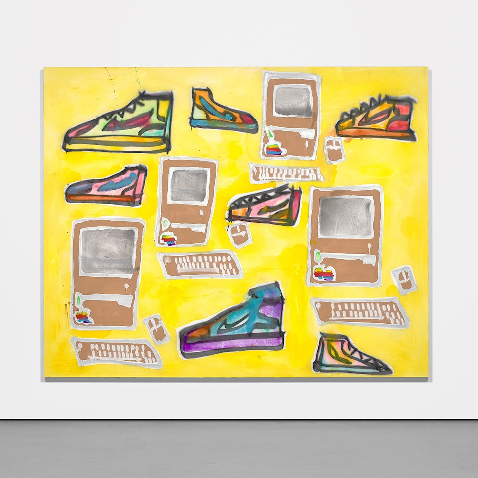 Apple Computers + Sneakers by Katherine Bernhardt