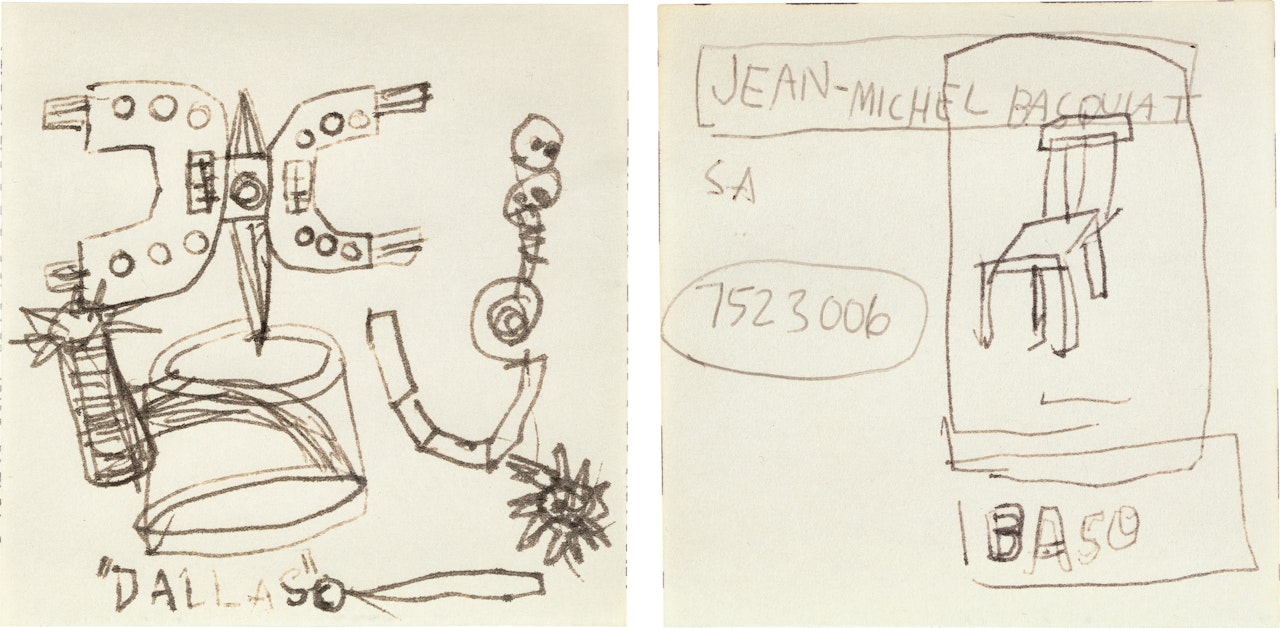 Two works: Untitled by Jean-Michel Basquiat