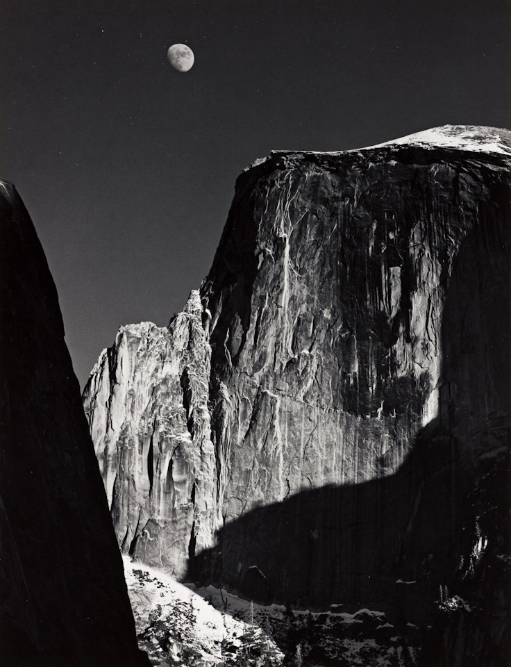 Half Dome and Moon by Ansel Adams