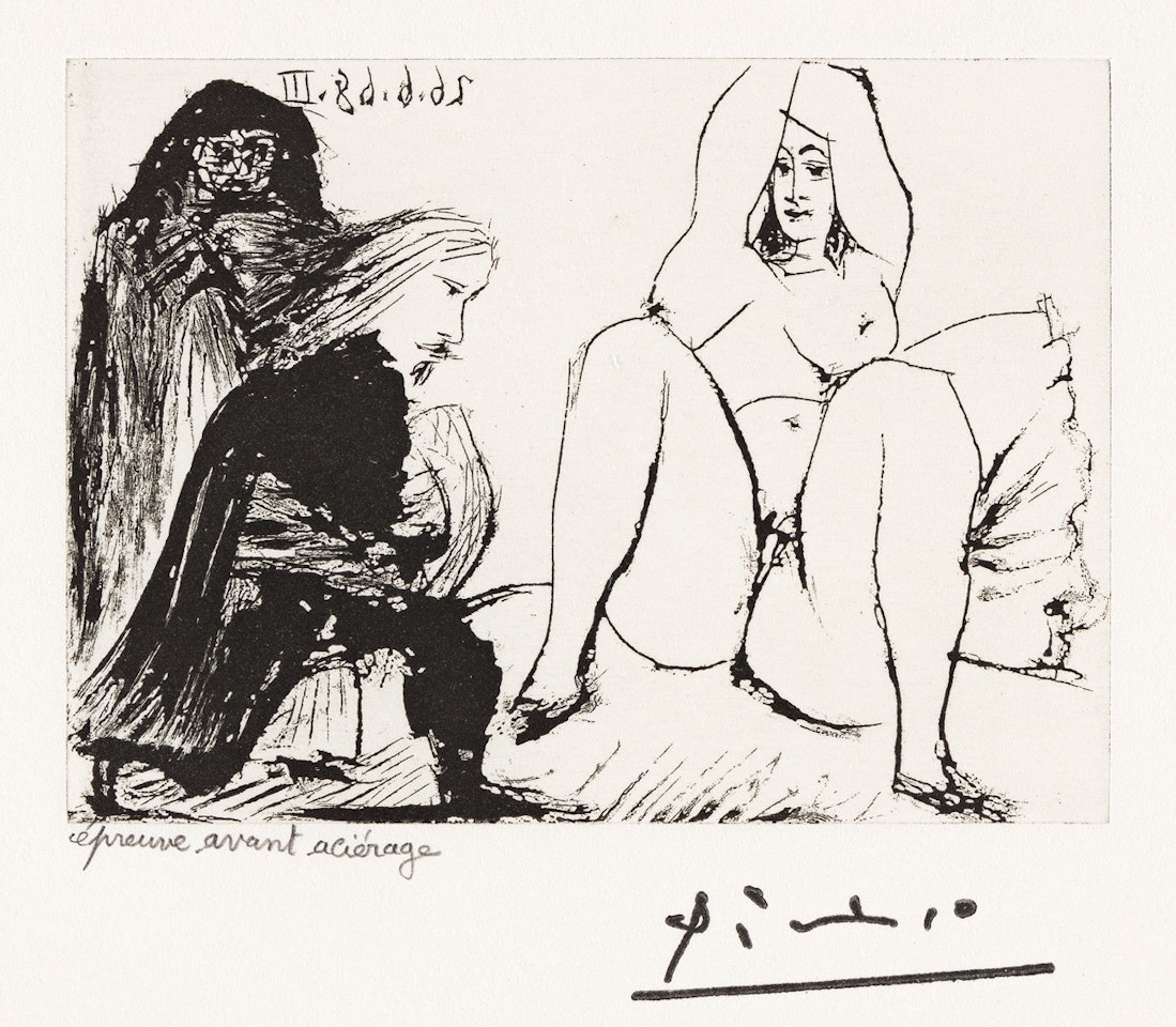 Series 347:190 (La Célestine, sa Protégée, et un Jeune Gentilhomme) by Pablo Picasso