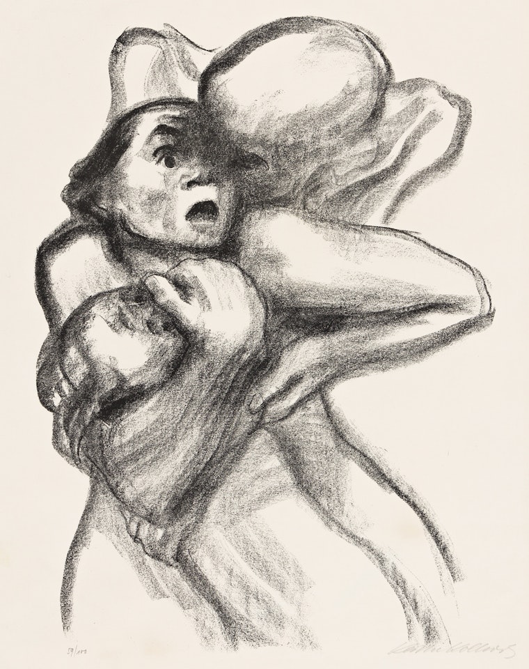 Tod packt eine Frau by Kathe Kollwitz