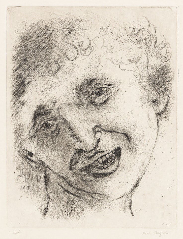 Selbstbildnis mit lachendem Gesicht by Marc Chagall
