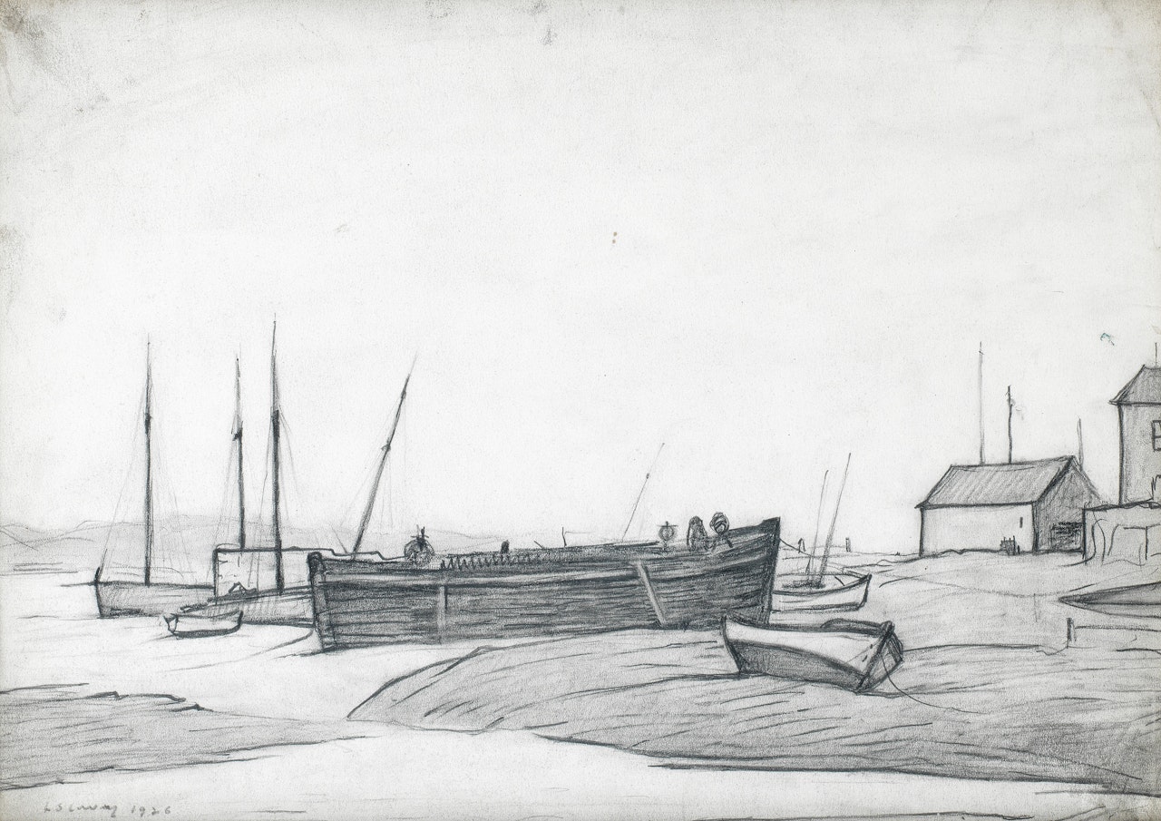 Boats at Rhyl by Laurence Stephen Lowry