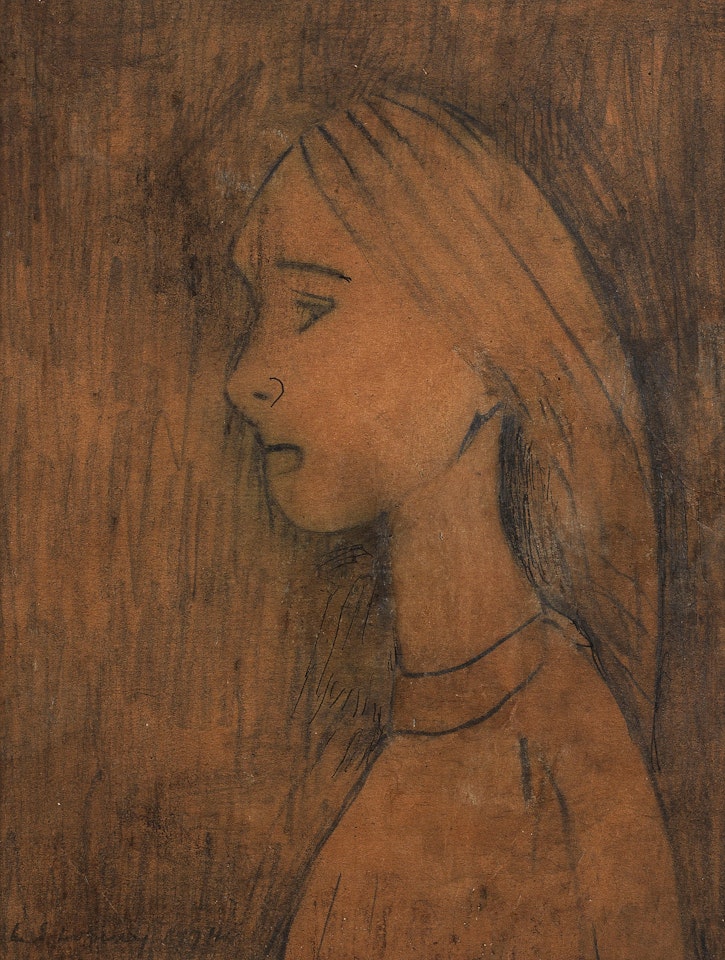 Head of a girl by Laurence Stephen Lowry