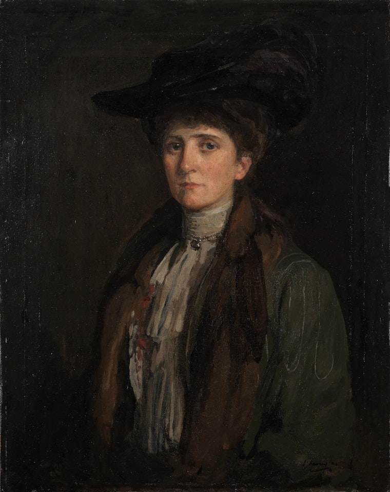 A Lady in Brown (thought to be Margaret Edith Bannatyne Cobb) by John Lavery