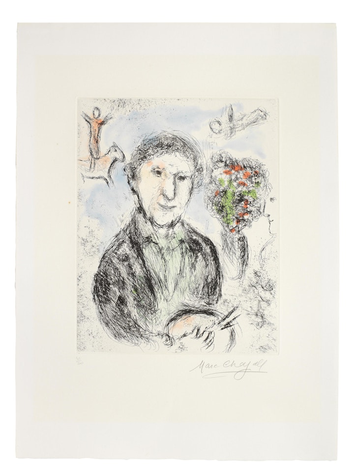 Portrait au Bouquet, from Songes by Marc Chagall