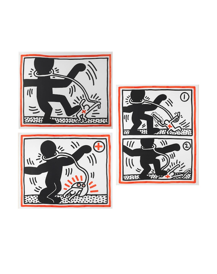 Free South Africa (Untitled 1-3: The complete Suite) 3 by Keith Haring