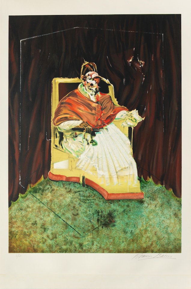 Study for the portrait of Pope Innocent X after Vélasquez by Francis Bacon