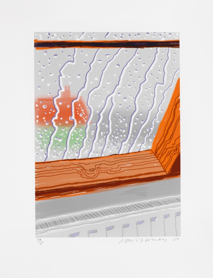 Rain on the Studio Window by David Hockney