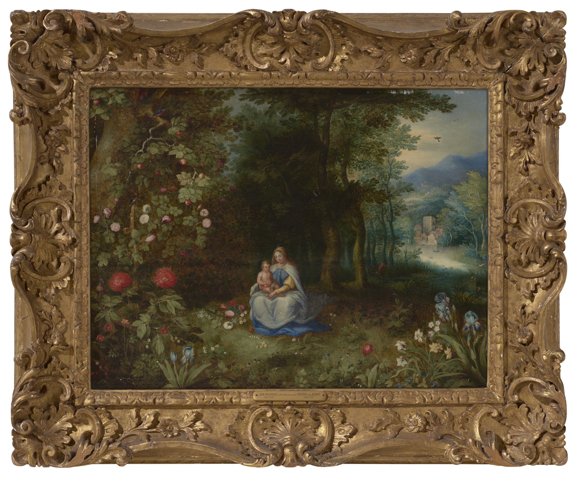 The Virgin and Child in a wooded landscape by Abraham Govaerts