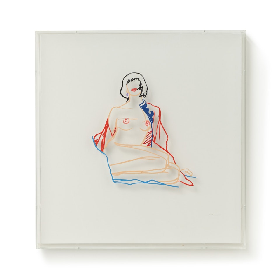 Monica Sitting Undressing by Tom Wesselmann