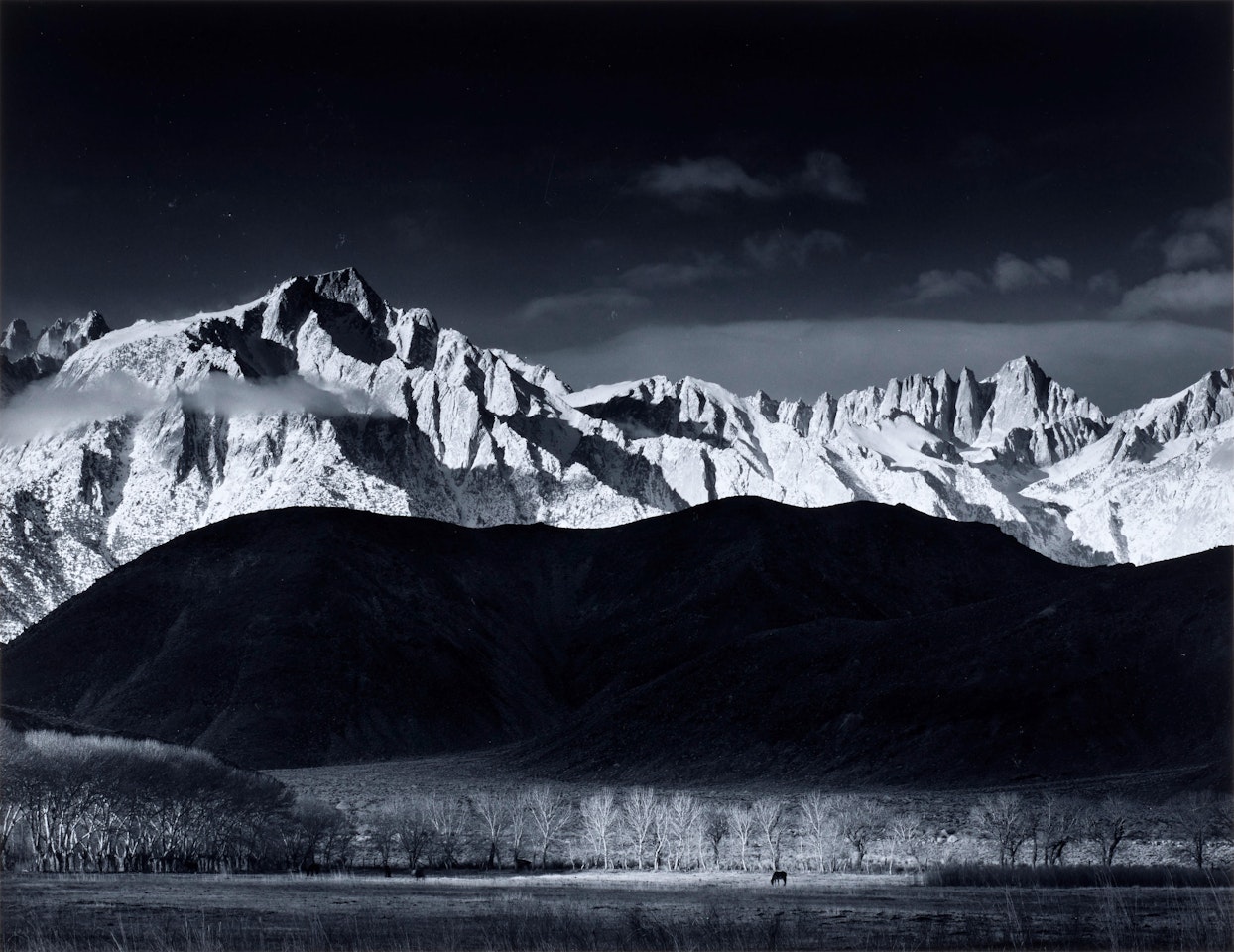 Winter Sunrise, Sierra Nevada from Lone Pine, California by Ansel Adams