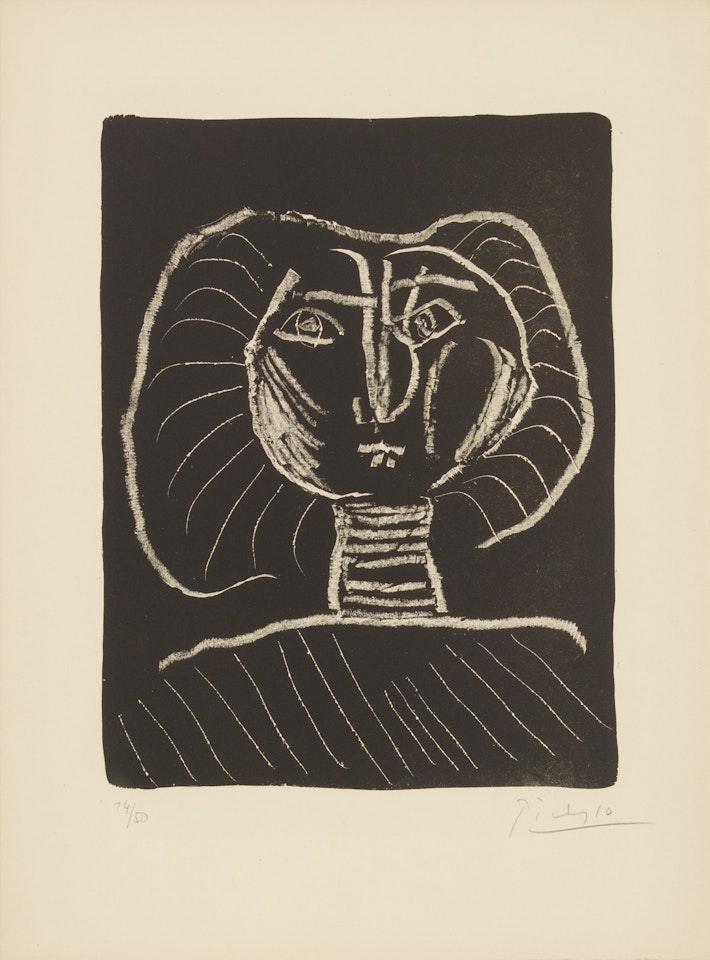 Tête de Femme Fond noir (B. 376; M. 2) by Pablo Picasso