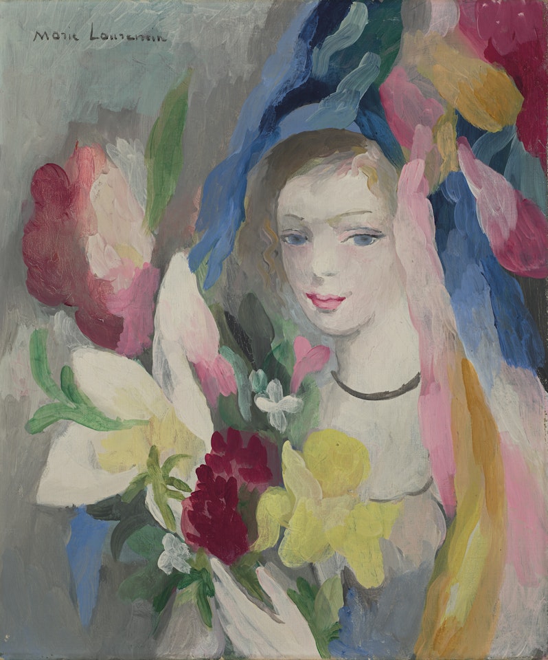 Jeune Fille au bouquet by Marie Laurencin