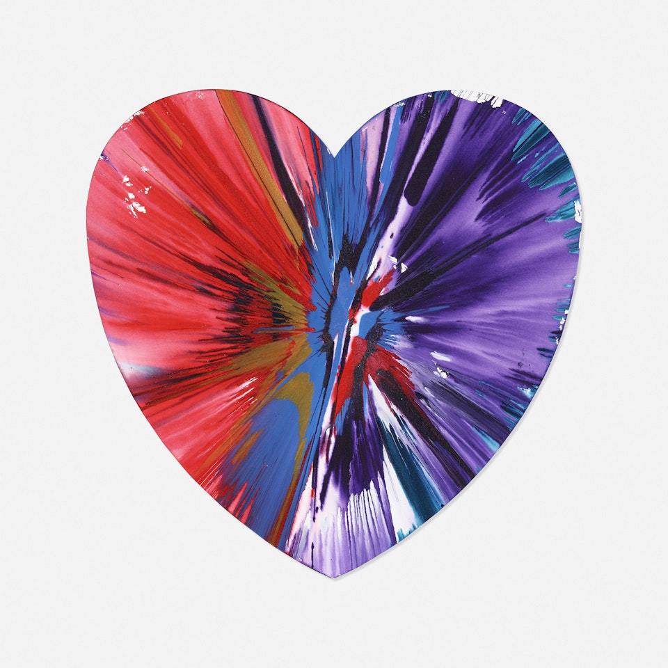 Signed Heart Spin Painting by Damien Hirst