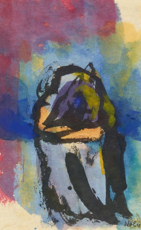 Mourners (theater scene) by Emil Nolde