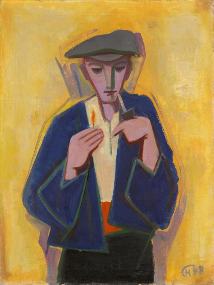 Boy with a pipe by Karl Hofer