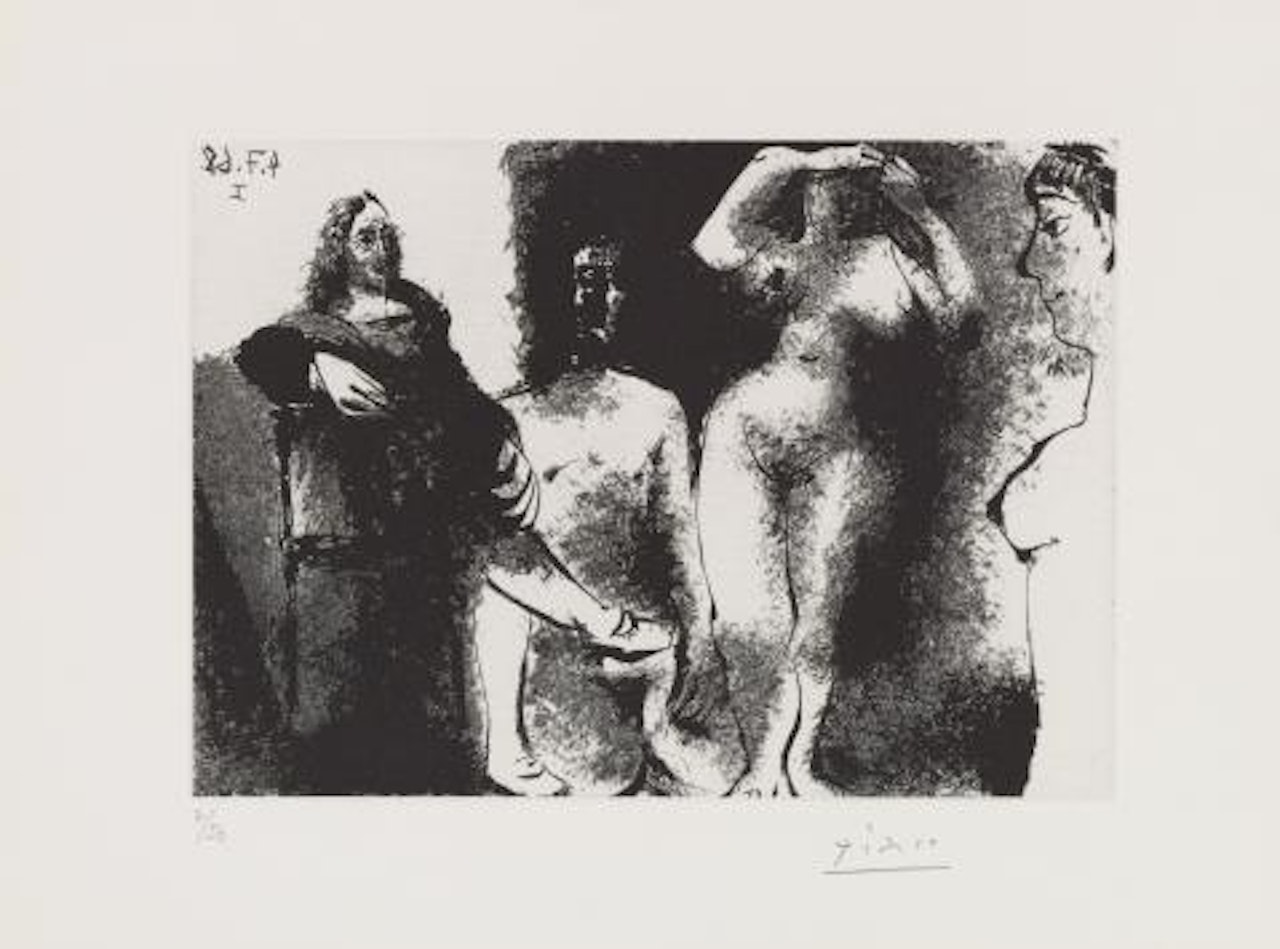  Rembranesque Man sitting among the Girls by Pablo Picasso