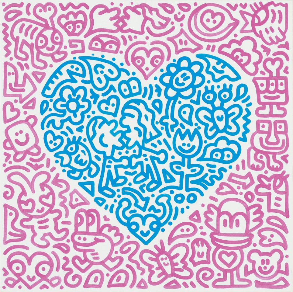 Hearts Blue #1 by MR DOODLE