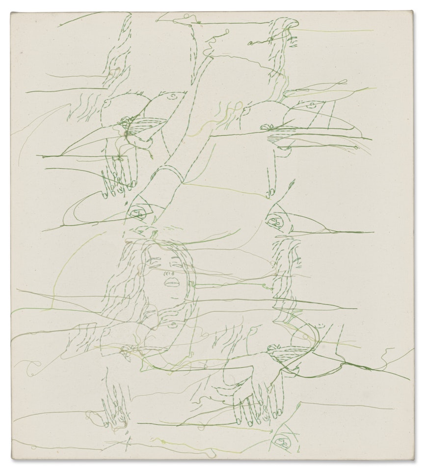 Untitled 1 - Grille Verte by Ghada Amer