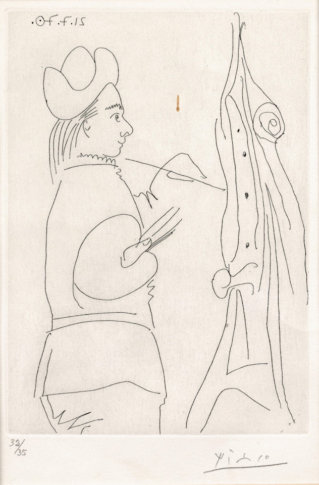 Le Peintre devant son chevalet, from Le Goût du Bonheur by Pablo Picasso