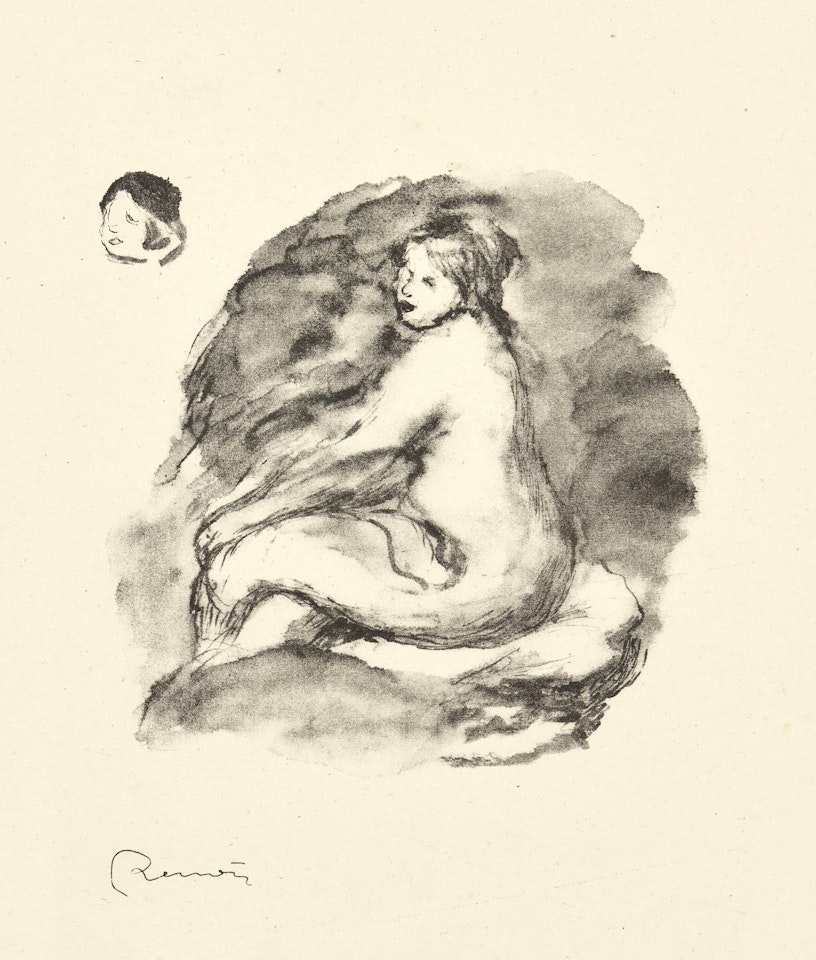 Lithograph on wove paper, Delteil's 2nd state (of two), with signature in the stone, from the total edition of 1000 (50 were on Japan paper), published/printed by Ambroise Vollard/Auguste Clot, Paris, 1919, with the Henri M. Petiet H.M.P. oval inkstamp (Lugt 5031) on verso, with full margins. by Pierre-Auguste Renoir