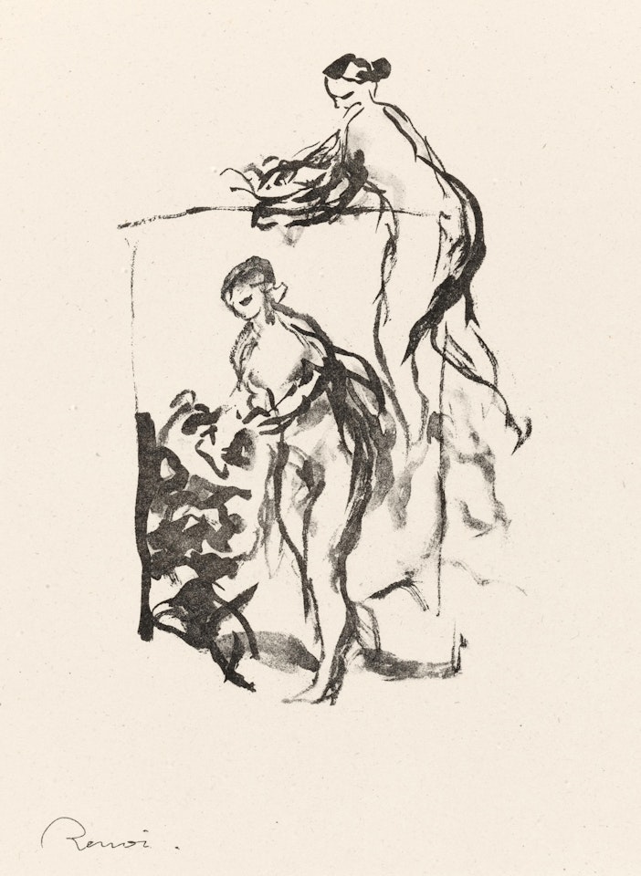 Lithograph on wove paper, with signature in the stone, from the total edition of 1000 (50 were on Japan paper), published/printed by Ambroise Vollard/Auguste Clot, Paris, 1919, with the Henri M. Petiet H.M.P. oval inkstamp (Lugt 5031) on verso, with full margins. by Pierre-Auguste Renoir