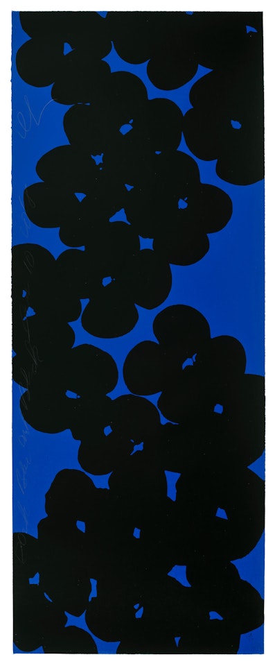 Wallflowers (Black on Dark Blue) by Donald Sultan