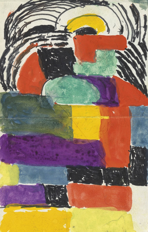 Projet de carte de vœux pour Madame Georges Pompidou by Sonia Delaunay