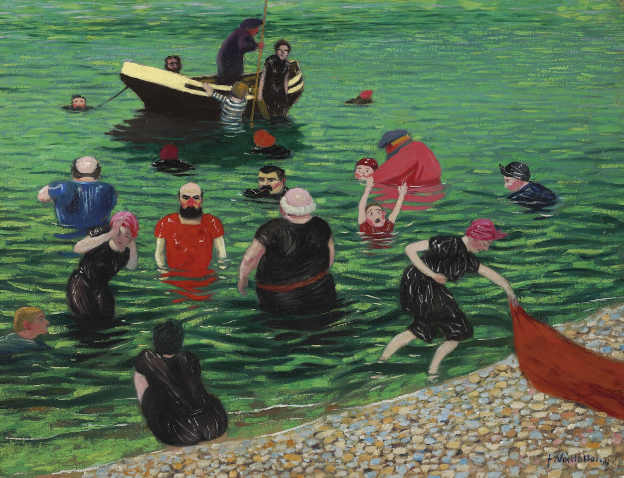 La baignade à Etretat by Félix Vallotton