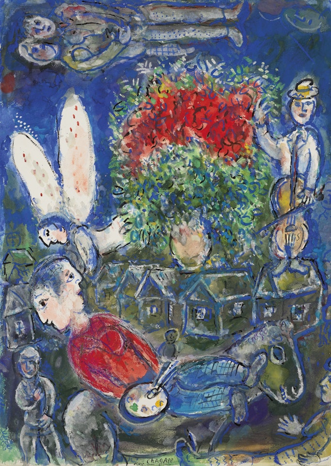 Vision du peintre au double visage by Marc Chagall