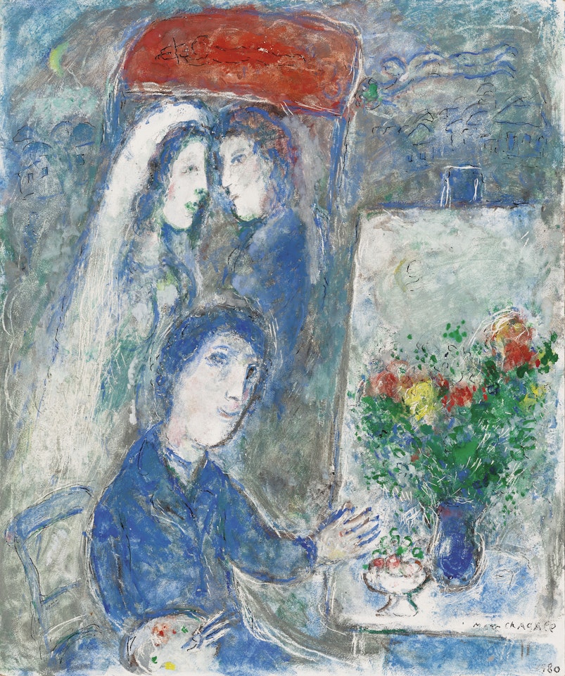 Le peintre et les mariés by Marc Chagall