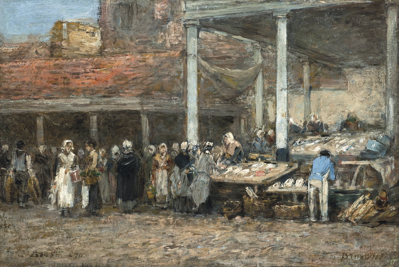 L'ancien marché aux poissons à Bruxelles by Eugène Boudin