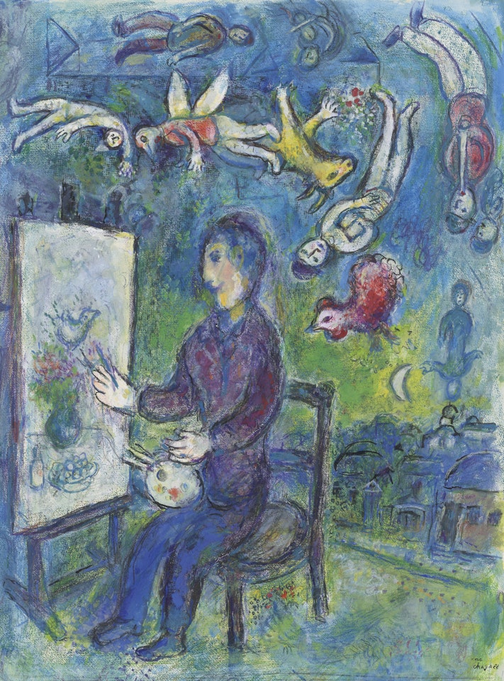 L'inspiration du peintre au chevalet by Marc Chagall