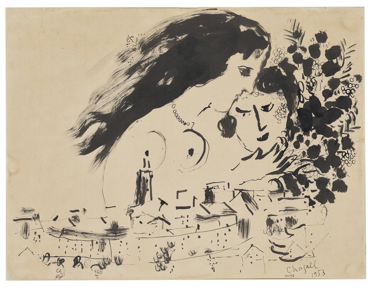 Les amoureux de Vence by Marc Chagall