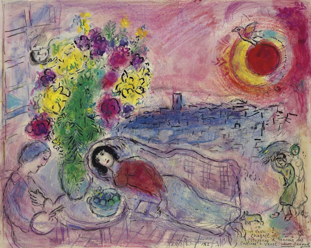 A Vava Chagall, citoyenne d'honneur des Collines à Vence by Marc Chagall