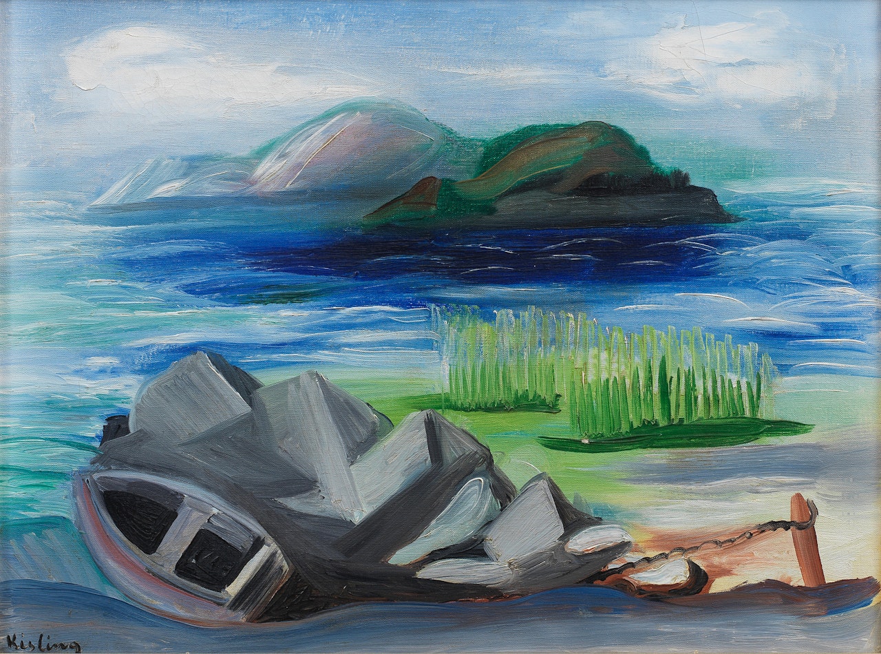 Barque sur le rivage by Moïse Kisling
