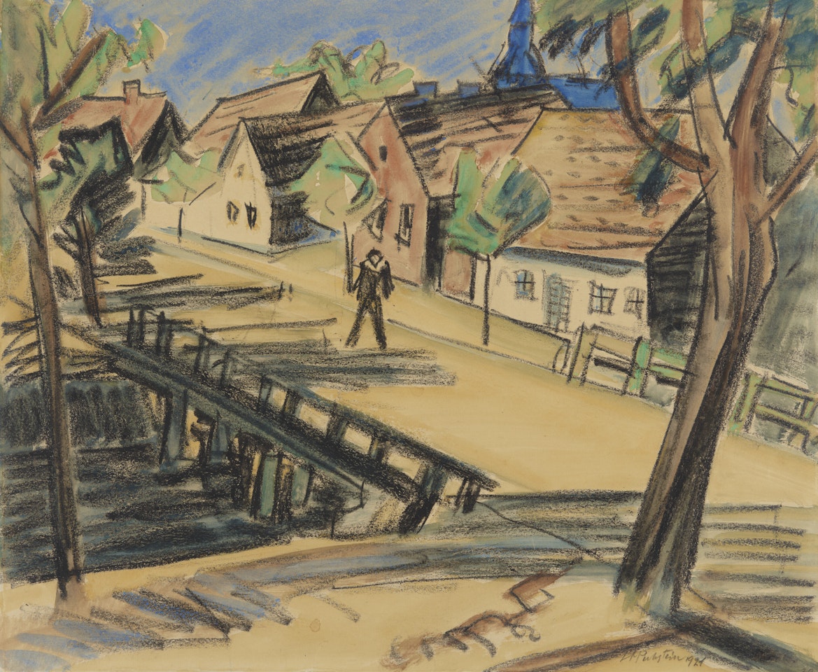 Große Mühlengrabenbrücke (Leba Hinterpommern) by Max Pechstein