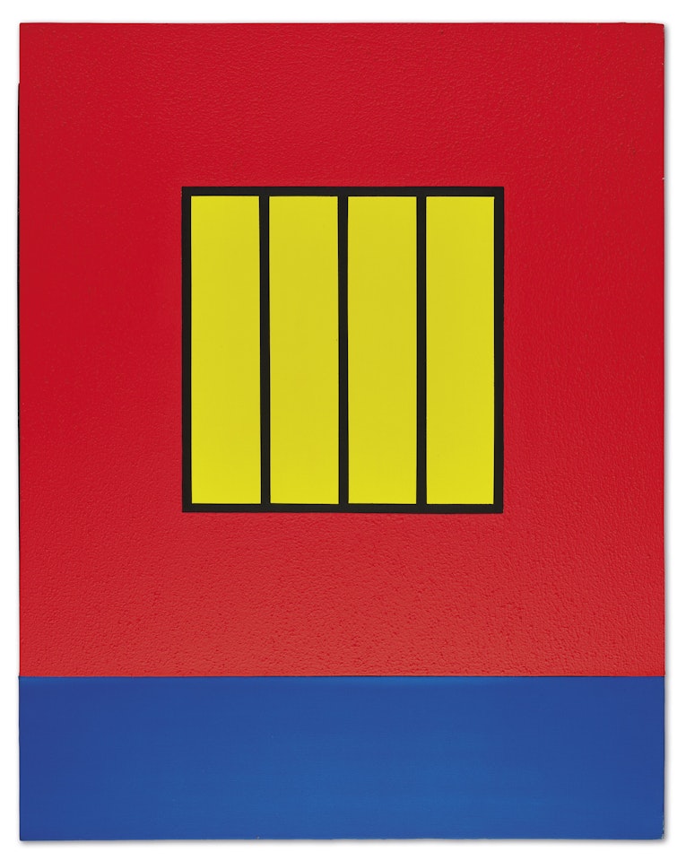 Red prison by Peter Halley