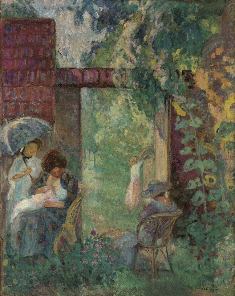 Femmes et enfants dans un jardin en été by Henri Lebasque