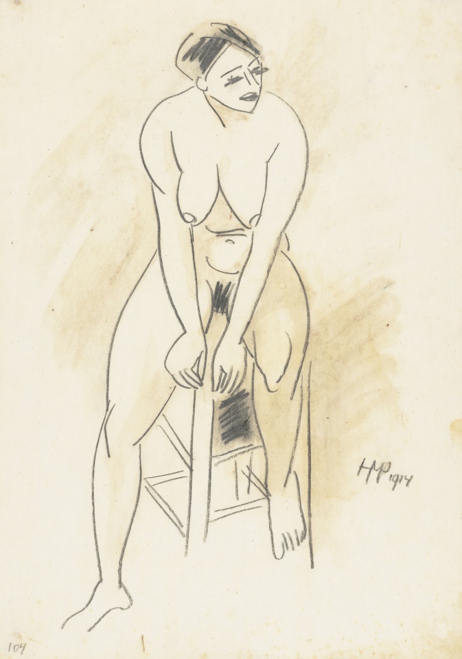 Sitzender Akt (Akt auf dem Hocker) by Max Pechstein