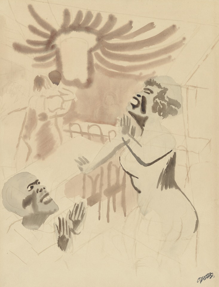 Jazz Singer (recto); Untitled (verso) by George Grosz