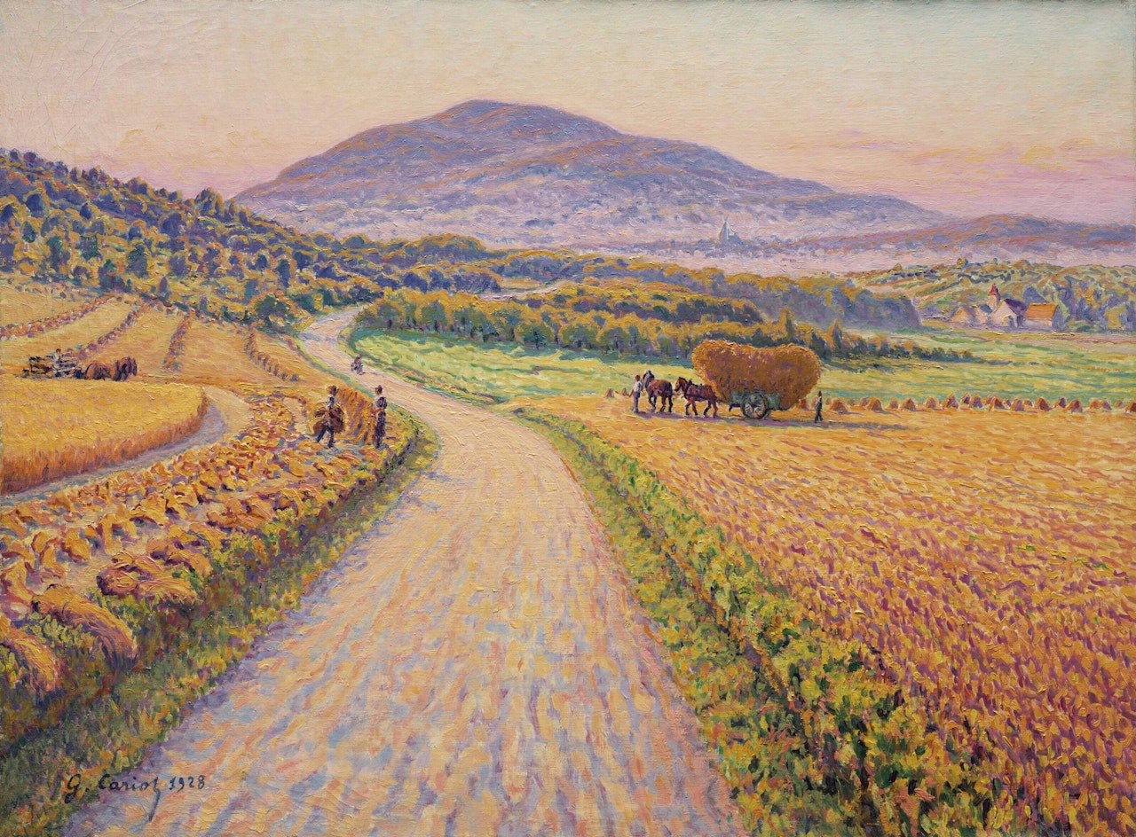 Paysage aux meules de foin by Gustave Cariot