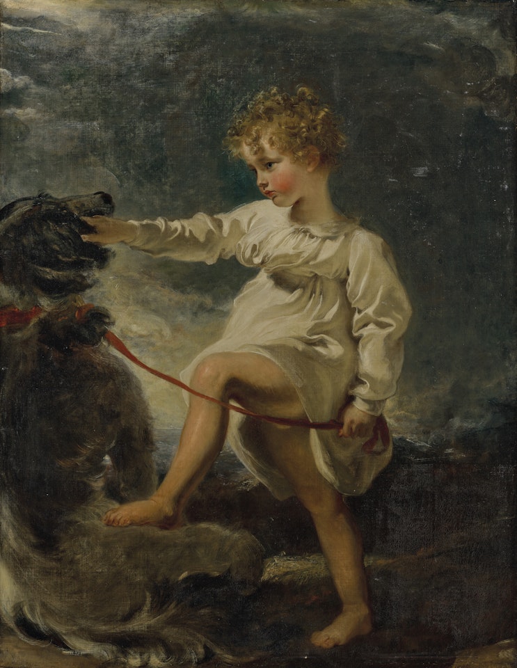 Portrait of William Lock (-1832), as a child, full-length, with a dog by Sir Thomas Lawrence