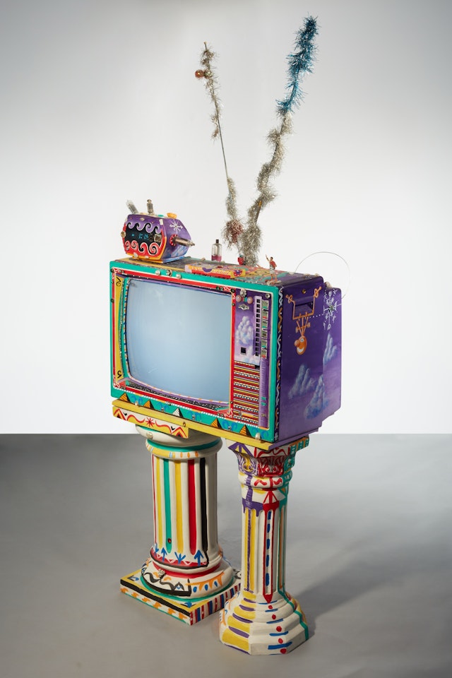 Van Chrome TV and Clock Radio by Kenny Scharf